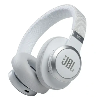 JBL Live 660NC – Casque circum-auriculaire fermé – Bluetooth 5.0 – Réduction de bruit adaptative – Autonomie 50h – Blanc